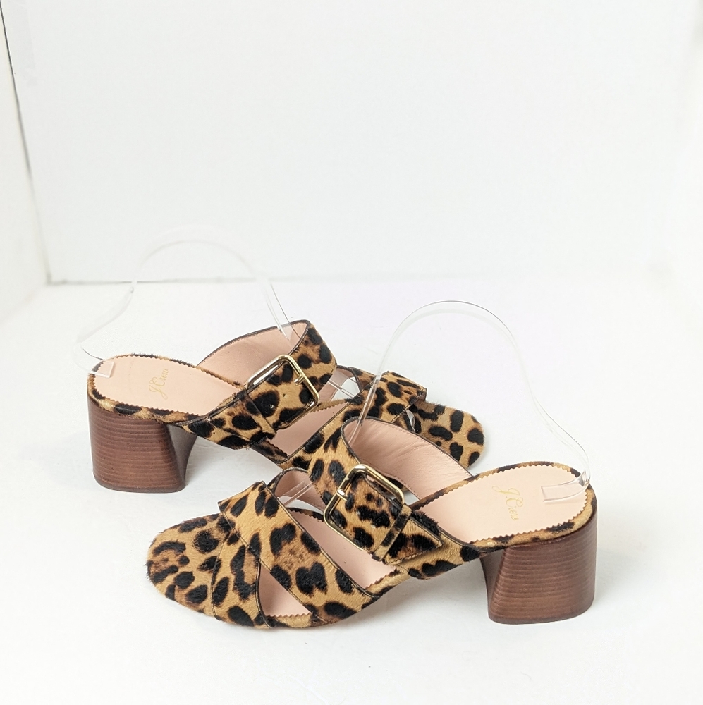 NWOT Jcrew Leopard Penny Slides